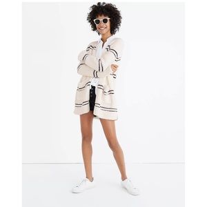 Madewell Striped Bouclé Cardigan Sweater